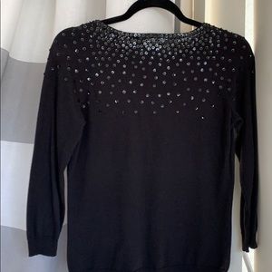 Gap black blouse small with sequins